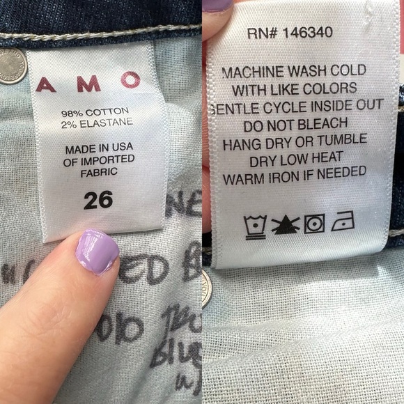 AMO Jane True Blue Cropped Flare Jeans Trendy Y2K Size 26 - Picture 6 of 8